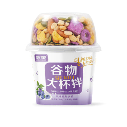 [新货亏本冲销量] 美粥食客 酸奶谷物大杯拌 嚼拌酸奶 搅拌酸奶 谷物燕麦脆 燕麦酸奶早餐代餐 Cereal Mixed Yogurt (212g)