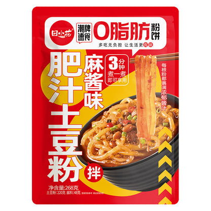 [新货亏本冲销量] 田小花流汁大宽粉 肥汁土豆粉 红油味 麻酱味 酸辣味 ０脂肪粉饼 面皮泡面土豆正宗山东宽粉 TianXiaoHua Spicy & Sesame Potato Noodles (274g)