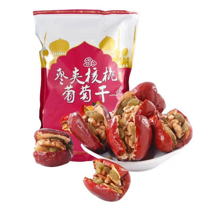[新货亏本冲销量] 枣夹核桃仁 红枣夹核桃 新疆特产 大粒枣 独立小包装 红枣核桃零食 健康小吃 Red Dates Jujube With Walnut (500g)