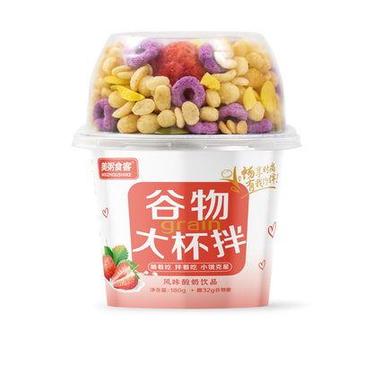 [新货亏本冲销量] 美粥食客 酸奶谷物大杯拌 嚼拌酸奶 搅拌酸奶 谷物燕麦脆 燕麦酸奶早餐代餐 Cereal Mixed Yogurt (212g)