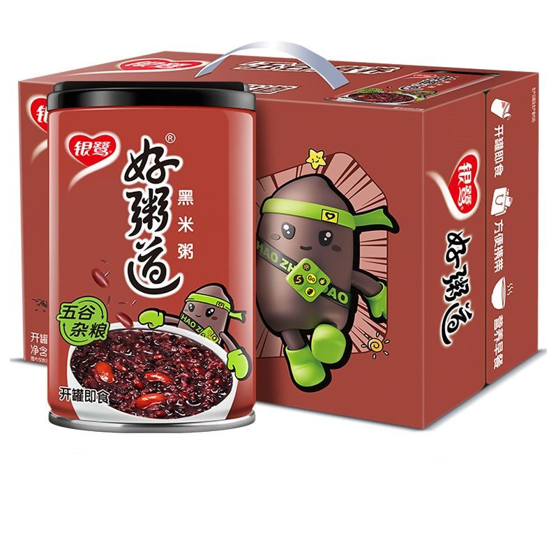 [新货亏本冲销量] 银鹭好粥道 八宝粥 营养早餐 五谷杂粮 紫薯紫米粥 黑米粥 薏仁红豆粥 椰奶燕麦粥 莲子玉米粥 桂圆莲子 娃哈哈八宝粥 桂圆莲子八宝粥 YinLu Sweet Congees (280g)
