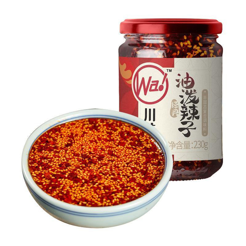 [新货亏本冲销量] 川娃子 烧椒酱 双椒酱 油泼辣子 上海葱油酱 蒜蓉剁椒酱 外婆菜 拌菜红油 剁椒酱 红油腐乳 黄豆兔丁酱 贡菜兔丁酱 下饭拌面炒菜辣椒酱 ChuanWaZi Roasted Chopped Chilli (280g)