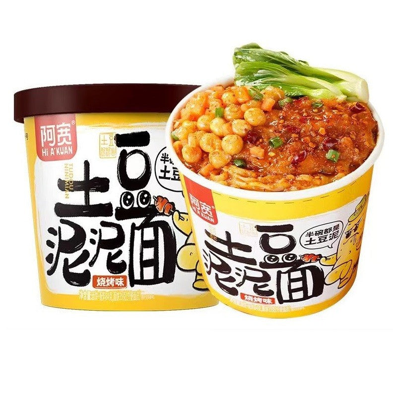[新货亏本冲销量] 阿宽 爱吃鬼 土豆泥泥面 土豆泥拌面 土豆泥泥火鸡面 孜然麻辣味 坛坛酸菜味 浓香番茄味 鲜椒烧卤味 土豆泥泥粉 AKuan Mashed Potato Noodles (115g)