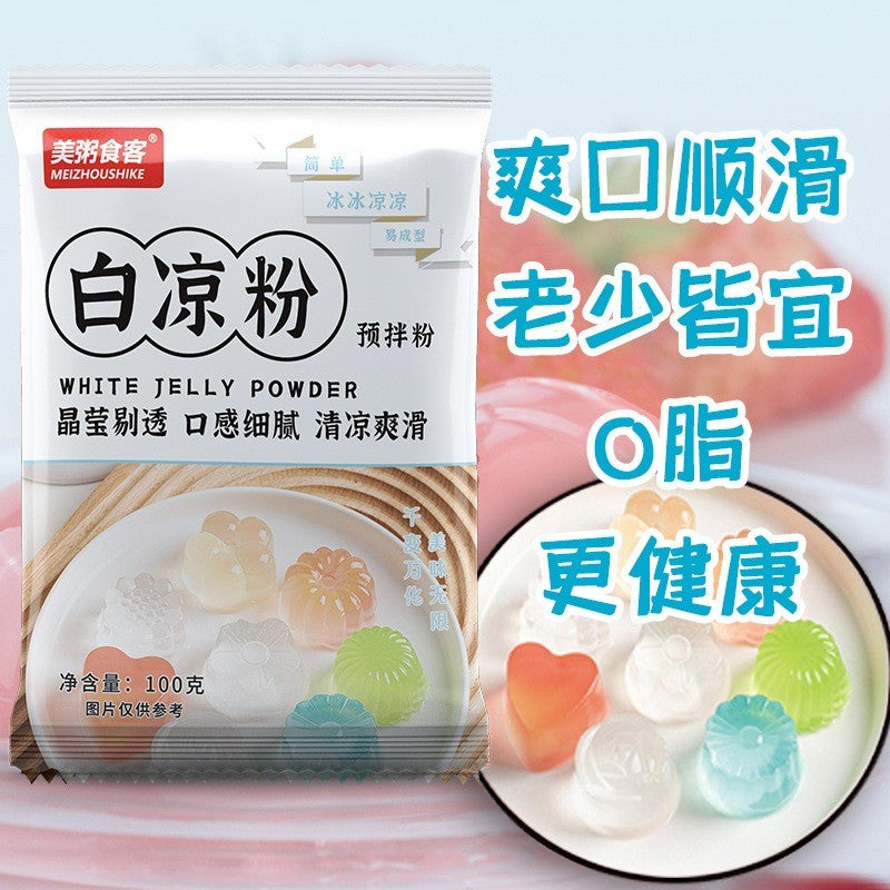 [新货亏本冲销量] 美粥食客 白凉粉 果冻专用粉 果冻冰粉 布丁粉原料 White Glass Jelly Pudding Powder (100g)
