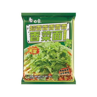 [新货亏本冲销量] 白象 香菜面 辣牛肉汤底 香菜拌面 折耳根拌面 BaiXiang Parsley Noodles (115g)