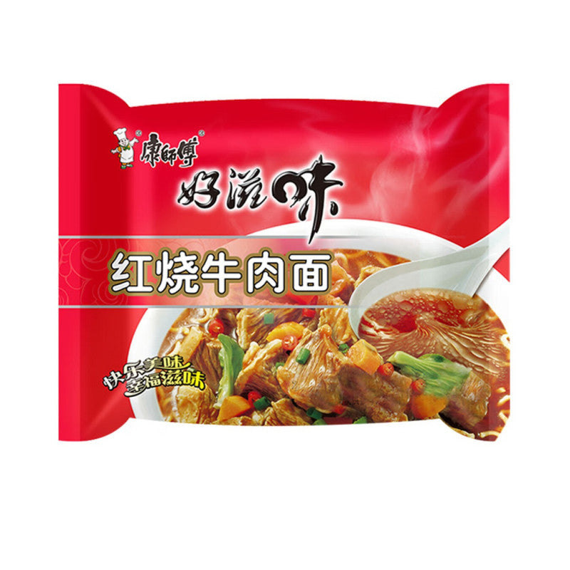 [新货亏本冲销量] 康师傅 好滋味 红烧牛肉面 酸菜牛肉面 香辣牛肉面 葱香排骨面 康师傅袋装方便面 劲爽乐拉面 劲爽拉面 KangShiFu Braised Beef Instant Noodle (80g)