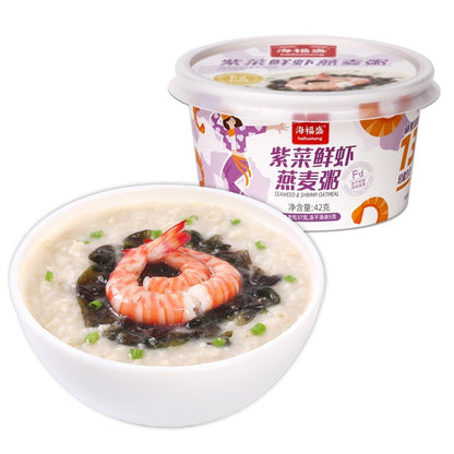 [新货亏本冲销量] 海福盛 燕麦粥 速食冻干粥 冲泡即食速食粥 排骨菌菇粥 精炖牛肉粥 家常海鲜粥 麦芯鸡粥 皮蛋瘦肉粥 香芋蔬菜粥 HaiFuSheng Instant Porridge Cup (40g)