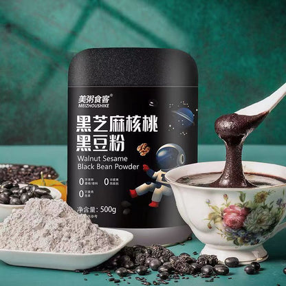 [新货亏本冲销量] 美粥食客 高纤魔芋代餐粉 花青素玫瑰银耳藕粉羹 薏米山药葛根粉 黑芝麻核桃黑豆粉 燕窝银耳豆浆粉 八珍粉 High Fiber Konjac Black Sesame Walnut Subsitute (500g)
