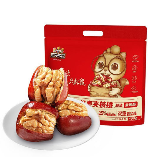 [新货亏本冲销量] 三只松鼠 红枣夹核桃 枣夹核桃仁 独立小包装 Three Squirrels Jujube with Walnut (1s)