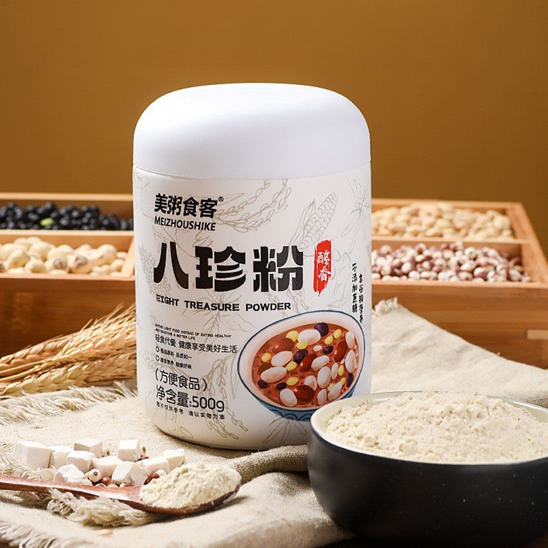 [新货亏本冲销量] 美粥食客 高纤魔芋代餐粉 花青素玫瑰银耳藕粉羹 薏米山药葛根粉 黑芝麻核桃黑豆粉 燕窝银耳豆浆粉 八珍粉 High Fiber Konjac Black Sesame Walnut Subsitute (500g)