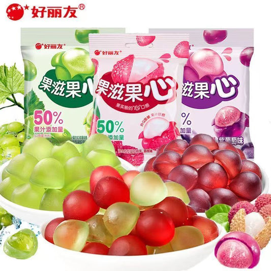 [新货亏本冲销量] 好丽友 果滋果心 剥皮软糖 水果味软糖 随机口味 HaoLiYou Gummies (33g)