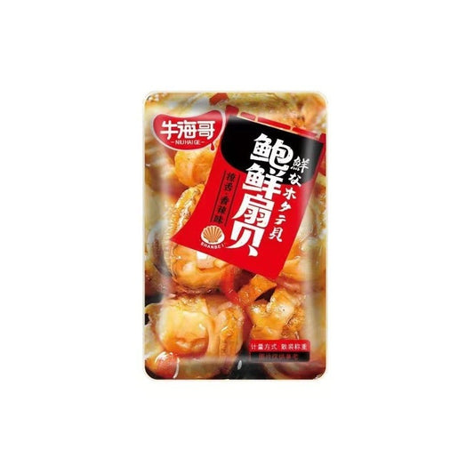 [新货亏本冲销量] 牛海哥 鲍鲜扇贝 香辣味 蒜蓉味 带子花甲 卤门家族花蛤 NiuHaiGe Spicy Scallops Snack (8g)