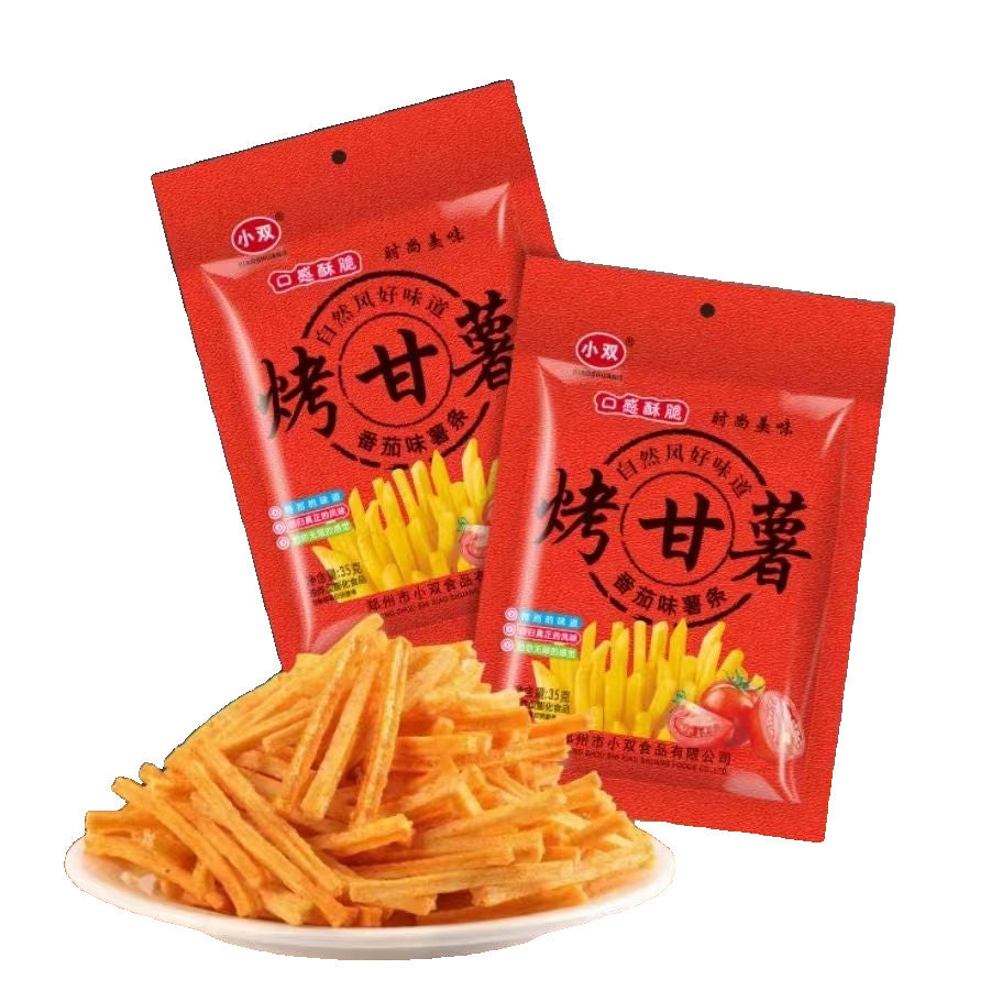 [新货亏本冲销量] 小双 排骨酥 烤甘薯 鸡肉卷 酱香牛排酥 海苔麻花 一根葱 八爪烧 酱香排骨酥 酱香薯条 酱香土豆卷 挖土豆 芝麻波波脆 天津麻花 休闲解馋小零食 XiaoShuang Snack Foods (1s)