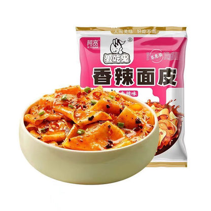 [新货亏本冲销量] 阿宽红油面皮 食族人红油荞麦面皮 酸辣味 椒麻味 麻酱味 麻辣味 糖醋麻辣味 泡椒柠檬味  泡面速食非油炸干拌面皮 A'Kuan Red Oil Chilli Spicy Wide Noodles (110g)