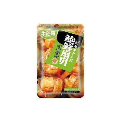 [新货亏本冲销量] 牛海哥 鲍鲜扇贝 香辣味 蒜蓉味 带子花甲 卤门家族花蛤 NiuHaiGe Spicy Scallops Snack (8g)