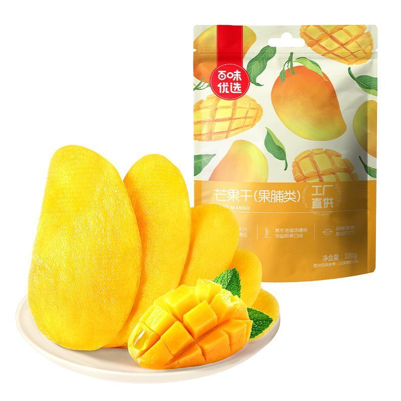 [新货亏本冲销量] 良品铺子 水果干 芒果干 草莓干 白桃干 黄桃干 蜜饯果干 百草味芒果干 猕猴桃干 Bestore Mango Strawberry Papaya Dried Fruits (108g)