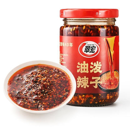 [新货亏本冲销量] 翠宏 香辣红油 红油拌菜料 麻辣红油 油泼辣子 烧椒酱 辣椒油 四川风味 油泼辣子 凉拌调味料 CuiHong Chili Oil (200g)