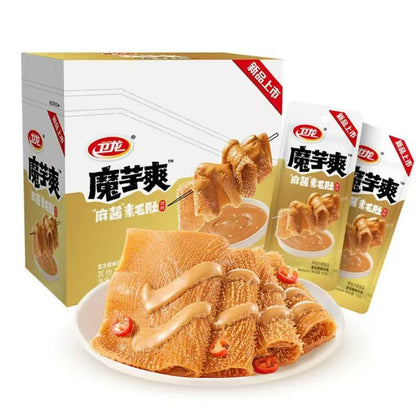[新货亏本冲销量] 卫龙魔芋爽 网红素毛肚 香辣素毛肚 香辣味 麻辣味 酸辣味 爆辣味 麻酱味 亲嘴烧 盐津铺子大魔王 风吃海带 WeiLong Konjac Shuang MoYuShuang Spicy Snacks (20s)