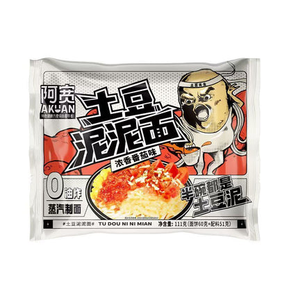 [新货亏本冲销量] 阿宽 爱吃鬼 土豆泥泥面 土豆泥拌面 土豆泥泥火鸡面 孜然麻辣味 坛坛酸菜味 浓香番茄味 鲜椒烧卤味 土豆泥泥粉 AKuan Mashed Potato Noodles (115g)