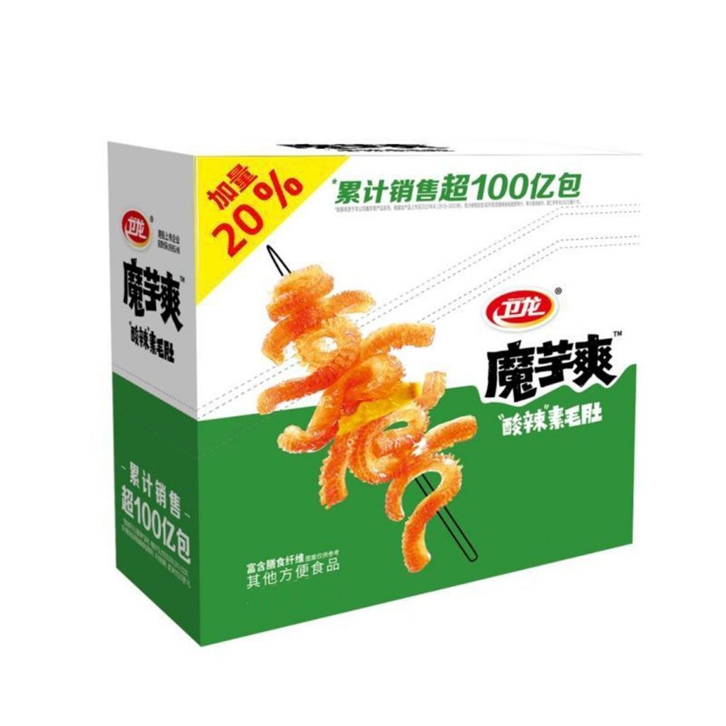 [新货亏本冲销量] 卫龙魔芋爽 网红素毛肚 香辣素毛肚 香辣味 麻辣味 酸辣味 爆辣味 麻酱味 亲嘴烧 盐津铺子大魔王 风吃海带 WeiLong Konjac Shuang MoYuShuang Spicy Snacks (20s)