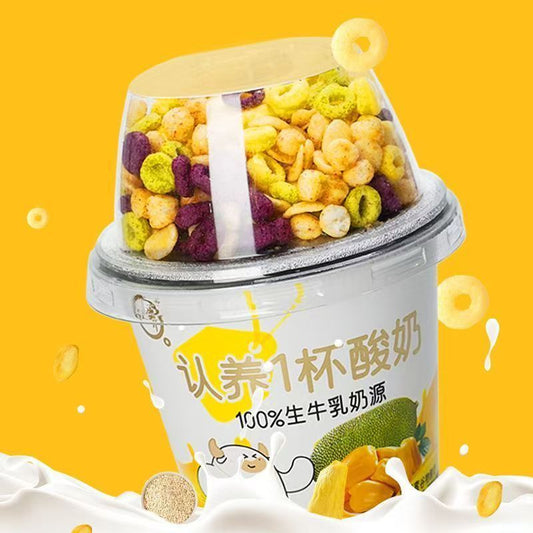 [新货亏本冲销量] 认养一杯酸奶 认养一头牛 雅弥优格 嚼绊酸奶 搅拌酸奶 嚼拌酸奶 谷物燕麦脆 燕麦酸奶早餐代餐 RenYangYiTouNiu Cereal Mixed Yogurt (180g)