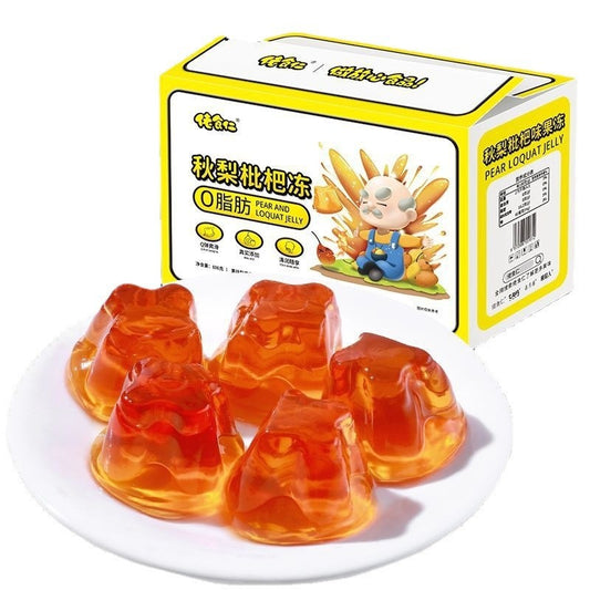 [新货亏本冲销量] 佬食仁 秋梨枇杷冻 0脂肪 果味型果冻布丁 LaoShiRen Pear Loquat Jelly (1 Box)