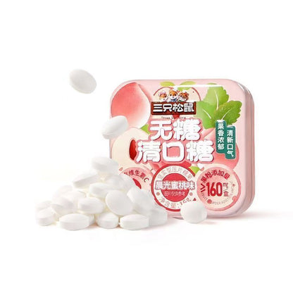 [新货亏本冲销量] 三只松鼠 无糖清口糖 益生菌清口糖 茶果香 0蔗糖 低脂 清新爽口 薄荷糖 Three Squirrels Fresh Breath Candy (16g)