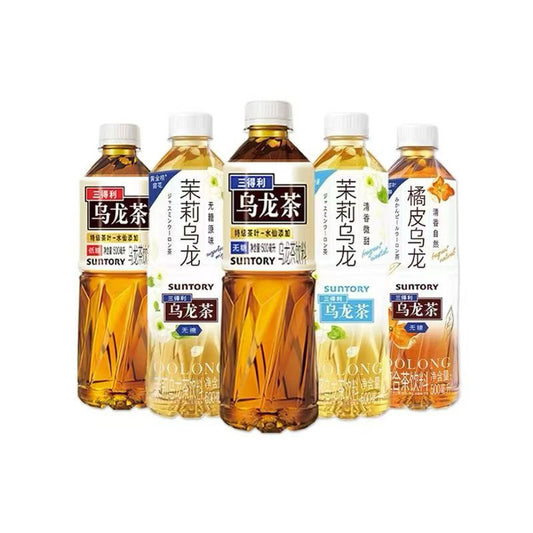 [新货亏本冲销量] 三得利 无糖乌龙茶 低糖乌龙茶 茉莉乌龙茶 清香乌龙铁观音 枇杷花白茶 橘皮乌龙 栀意乌龙 植物茶麦茶 桂花乌龙 原味茶饮料 Suntory Sugar Free Oolong Jasmine Tea (500ml)