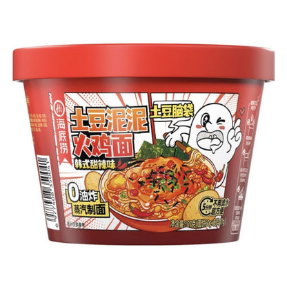 [新货亏本冲销量] 海底捞 土豆泥泥面 土豆泥拌面 土豆泥火鸡面 非油炸速食桶装面 冲泡即食 HaiDiLao Mash Potato Instant Noodles (118g)