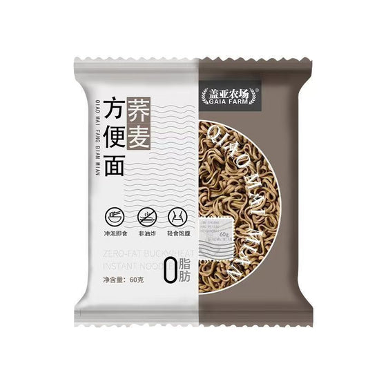 [新货亏本冲销量] 稻初味 冠湘丰 盖亚农场 免煮荞麦面 0脂肪减脂期主食 非油炸速食全麦粗粮代餐方便面 葱油味荞麦面 DaoChuWei Buckwheat Instant Soba Noodles (60g)