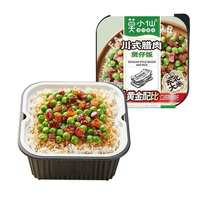 [新货亏本冲销量] 莫小仙煲仔饭 自热米饭 方便速食自热米饭 黄焖鸡块 笋尖嫩牛 菌菇牛肉 台式卤肉 广式腊肠 鱼香肉丝 回锅肉 川式腊肉 咖喱牛肉 MoXiaoXian Self Heating Claypot Rice (1s)
