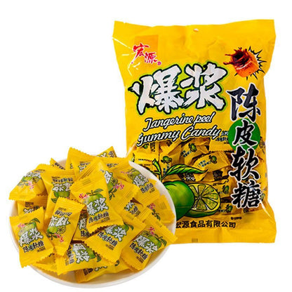 [新货亏本冲销量] 宏源陈皮糖 话梅糖 爆浆陈皮软糖 爆浆话梅软糖 陈皮味糖果 酸梅味糖 橙皮糖 Tangerine Orange Peel Candy Plum Candy (130s / 355g)