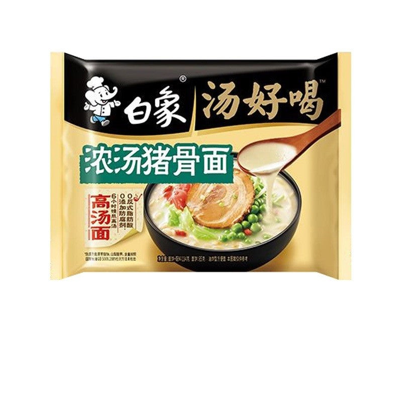 [新货亏本冲销量] 白象汤好喝方便面 老母鸡汤面 招牌猪骨汤面 豚骨金汤肥牛面 羊肉汤面 台式牛肉汤面 辣牛肉面 浓汤豚骨面 高汤泡面 Bai Xiang White Elephant Instant Noodles Soup (112g)