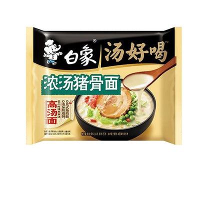 [新货亏本冲销量] 白象汤好喝方便面 老母鸡汤面 招牌猪骨汤面 豚骨金汤肥牛面 羊肉汤面 台式牛肉汤面 辣牛肉面 浓汤豚骨面 高汤泡面 Bai Xiang White Elephant Instant Noodles Soup (112g)