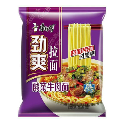 [新货亏本冲销量] 康师傅 好滋味 红烧牛肉面 酸菜牛肉面 香辣牛肉面 葱香排骨面 康师傅袋装方便面 劲爽乐拉面 劲爽拉面 KangShiFu Braised Beef Instant Noodle (80g)
