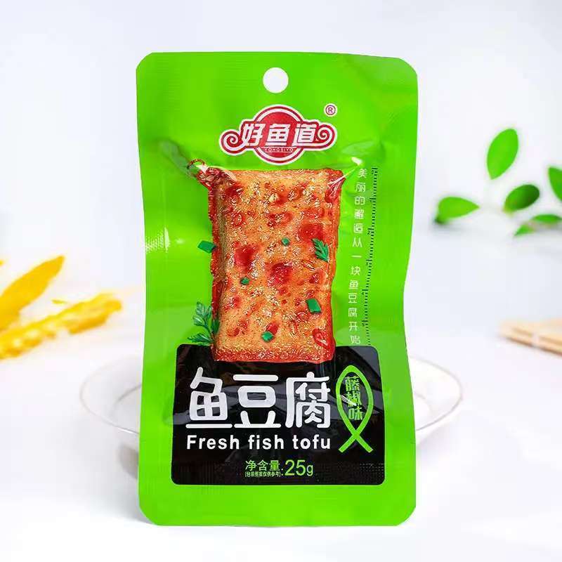 [新货亏本冲销量] 好鱼道 鱼豆腐 香辣即食小吃 零食豆干 金磨坊鱼豆腐 HaoYuDao Yohosiyo Fish Tofu Snacks (25g)