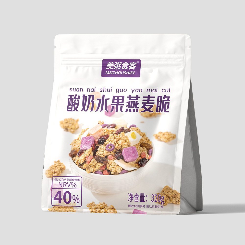 [新货亏本冲销量] 美粥食客酸奶烘培水果燕麦片酸奶坚果燕麦片烘培坚果水果燕麦片混合坚果燕麦片混合水果燕麦片果粒冻干草莓麦片营养早餐 MeiZhouShike Yogurt Mixed Nuts Fruit Oatmeal (500g)