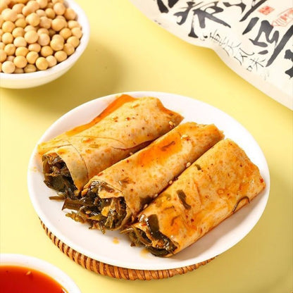 [新货亏卖冲销量] 川阿婆 香辣金针菇 豆卷组合 即食豆皮 海带杏鲍菇 麻辣休闲零食 饱腹小吃 Spicy Mushroom & Bean Skin Rolls Ready to Eat (118g)