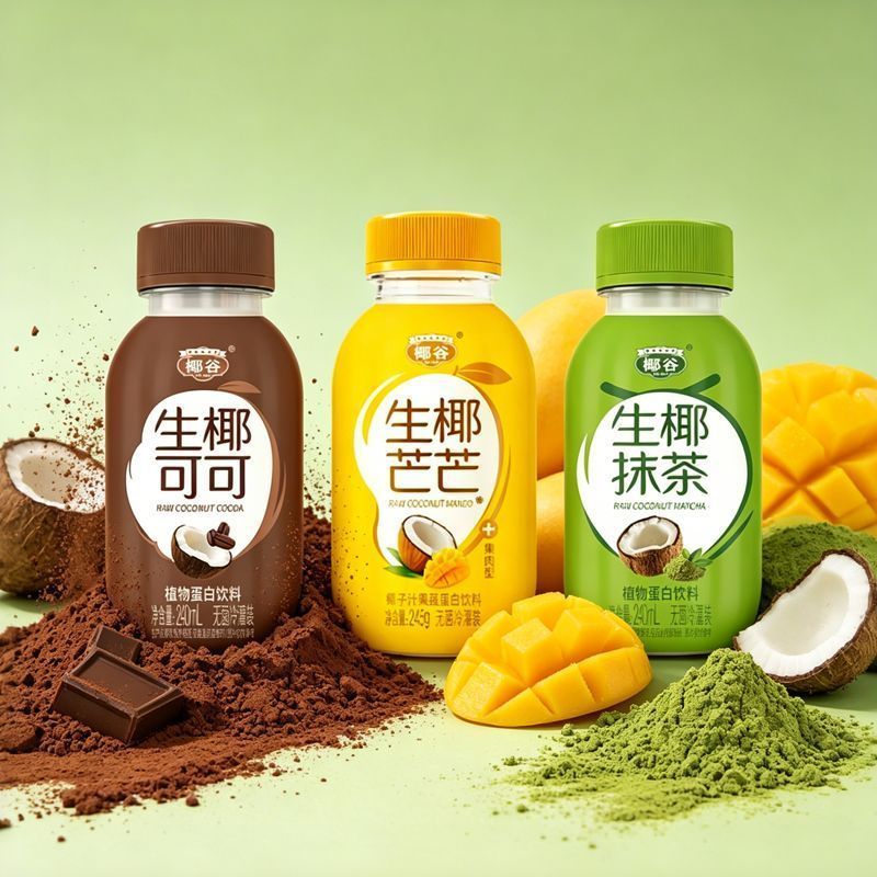 [新货亏卖冲销量] 椰谷 生椰饮料 生椰抹茶 芒芒 可可 低糖椰奶 植物蛋白饮品 Coconut Milk Drink (240ml)