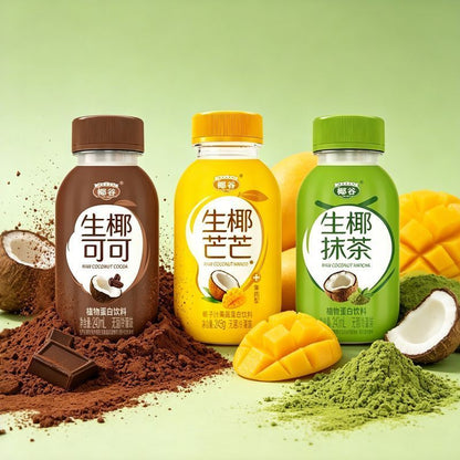 [新货亏卖冲销量] 椰谷 生椰饮料 生椰抹茶 芒芒 可可 低糖椰奶 植物蛋白饮品 Coconut Milk Drink (240ml)
