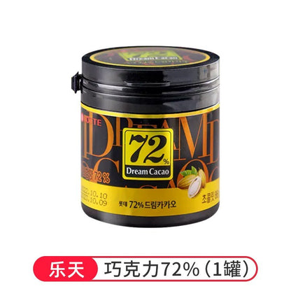 乐天 韩国巧克力 梦黑巧克力豆 56% 72% 82% 纯可可脂罐装 LOTTE Dream Cacao Korea Dark Chocolate Cubes 56% 72% 82% (86g)