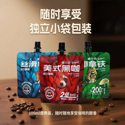 [新货亏本冲销量] 爽露爽 斐尔古 袋装咖啡 丝滑生椰拿铁 美式黑咖 即饮提神饮料 Shuang Lu Shuang Coffee RTD Silk Latte Americano Coconut Latte (100ml)