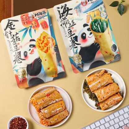 [新货亏卖冲销量] 川阿婆 香辣金针菇 豆卷组合 即食豆皮 海带杏鲍菇 麻辣休闲零食 饱腹小吃 Spicy Mushroom & Bean Skin Rolls Ready to Eat (118g)