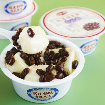 [新货亏卖冲销量] 呵吻 红豆果冻双奶皮 双奶皮 红豆奶冻甜品 冰凉休闲 下午茶小吃 Red Bean Double Milk Jelly Pudding (160g)