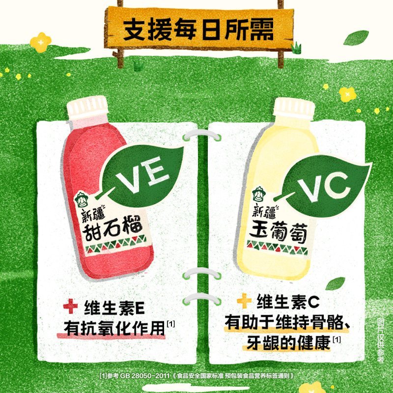 [新货亏本冲销量] 元气森林 天山爷爷 复合果汁饮料 新疆甜石榴玉葡萄 Genki Forest Grandpa Tianshan Mixed Fruit Juice Xinjiang Sweet Pomegranate (400ml)