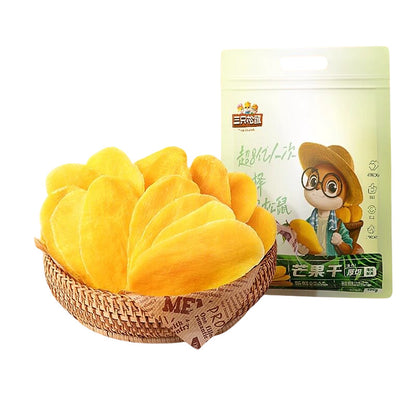 [新货亏本冲销量] 三只松鼠 芒果干 厚切 水果干 果脯 蜜饯 Three Squirrels Dried Mango Slices Thick Buah Mangga Kering (500g)