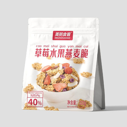 [新货亏本冲销量] 美粥食客酸奶烘培水果燕麦片酸奶坚果燕麦片烘培坚果水果燕麦片混合坚果燕麦片混合水果燕麦片果粒冻干草莓麦片营养早餐 MeiZhouShike Yogurt Mixed Nuts Fruit Oatmeal (500g)