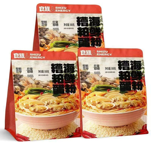 [新货亏卖冲销量] 食族人 糟粕醋海鲜粉 海南酸辣海鲜粉 夜宵 冲泡速食 学生宿舍 米线 Fermented Seafood Rice Noodles (300g)