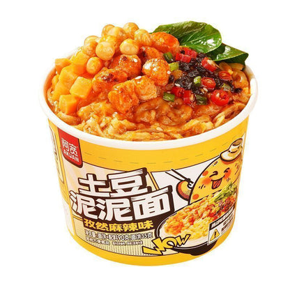 [新货亏本冲销量] 阿宽 爱吃鬼 土豆泥泥面 土豆泥拌面 土豆泥泥火鸡面 孜然麻辣味 坛坛酸菜味 浓香番茄味 鲜椒烧卤味 土豆泥泥粉 AKuan Mashed Potato Noodles (115g)