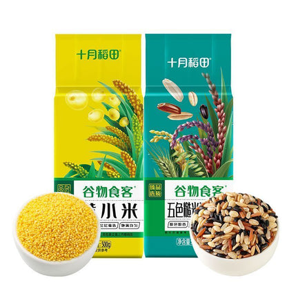 [新货亏卖冲销量] 十月稻田 黄小米 金黄颗粒 家庭煮粥 杂粮米 百搭营养 早餐食堂家用 Golden Millet for Porridge (500g)